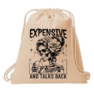 Expensive Difficult And Talk Back Drawstring Bag
