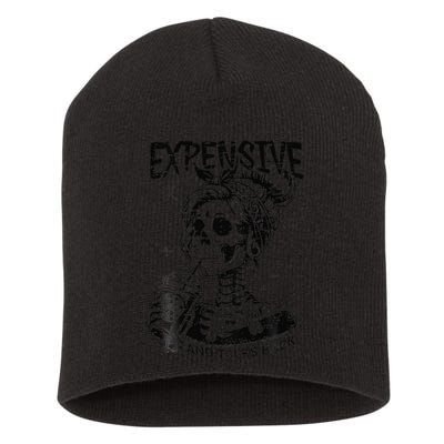 Expensive Difficult And Talks Back Mothers Day Skeleton Mom Short Acrylic Beanie