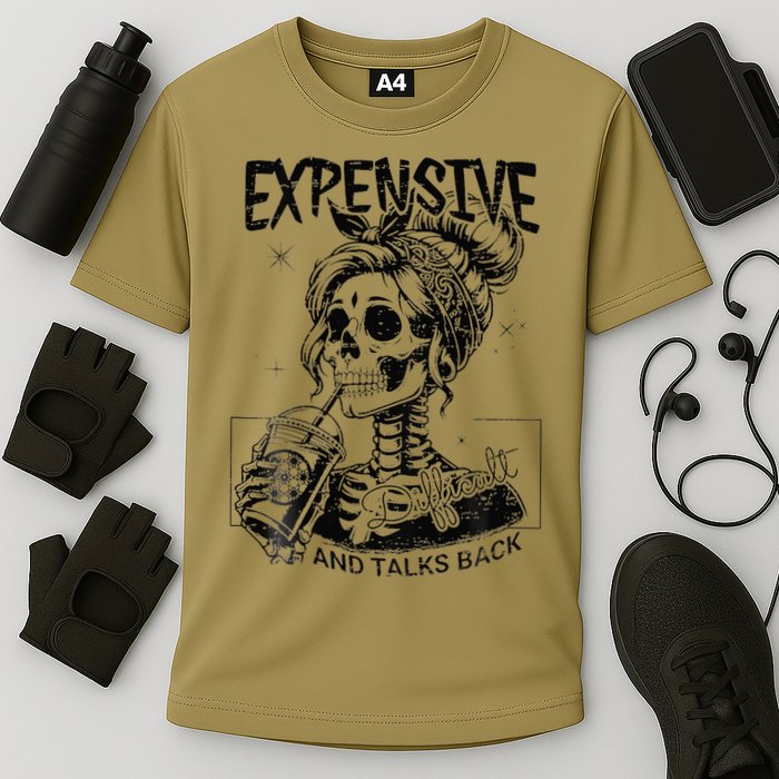 Expensive Difficult And Talks Back Mothers Day Skeleton Mom Cooling Performance Crew T-Shirt