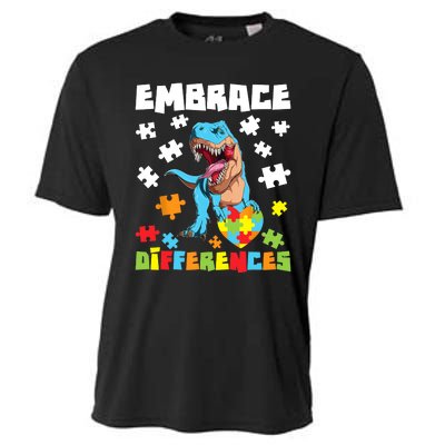 Embrace Differences Autistic Puzzle Autism Awareness Cooling Performance Crew T-Shirt