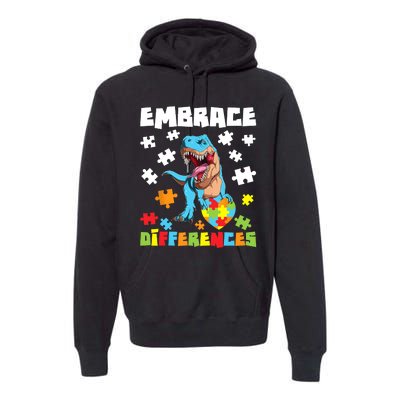 Embrace Differences Autistic Puzzle Autism Awareness Premium Hoodie