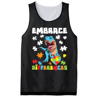 Embrace Differences Autistic Puzzle Autism Awareness Mesh Reversible Basketball Jersey Tank