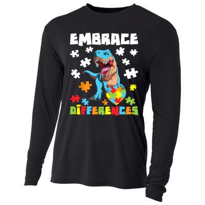 Embrace Differences Autistic Puzzle Autism Awareness Cooling Performance Long Sleeve Crew