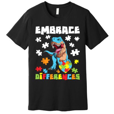 Embrace Differences Autistic Puzzle Autism Awareness Premium T-Shirt