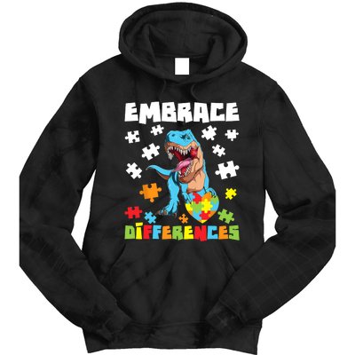 Embrace Differences Autistic Puzzle Autism Awareness Tie Dye Hoodie