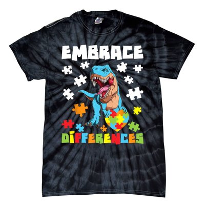 Embrace Differences Autistic Puzzle Autism Awareness Tie-Dye T-Shirt