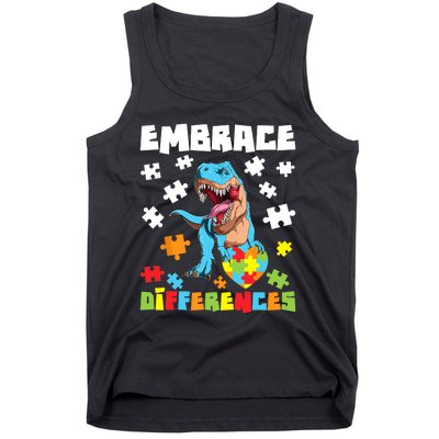 Embrace Differences Autistic Puzzle Autism Awareness Tank Top