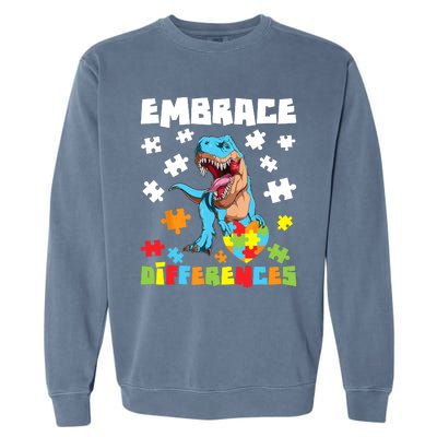 Embrace Differences Autistic Puzzle Autism Awareness Garment-Dyed Sweatshirt