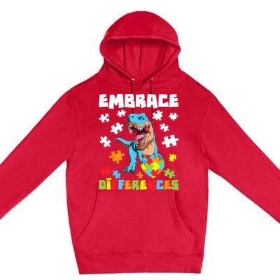 Embrace Differences Autistic Puzzle Autism Awareness Premium Pullover Hoodie