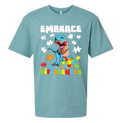 Embrace Differences Autistic Puzzle Autism Awareness Sueded Cloud Jersey T-Shirt