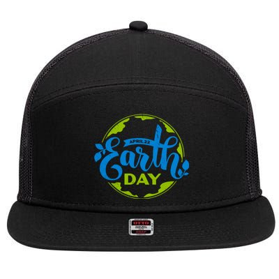 Earth Day April 22nd Awareness 7 Panel Mesh Trucker Snapback Hat