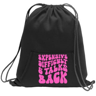 Expensive Difficult And Talks Back Retro Sweatshirt Cinch Pack Bag