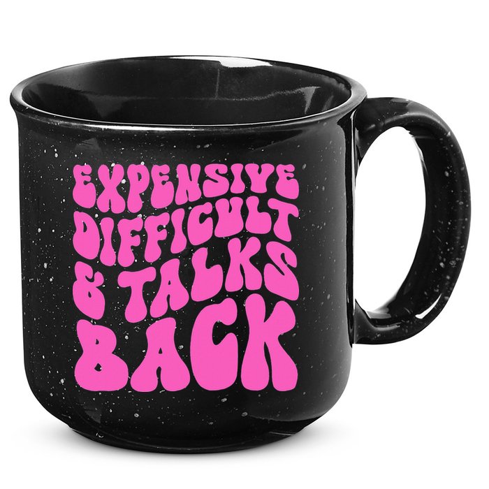 Expensive Difficult And Talks Back Retro 15oz Campfire Ceramic Mug