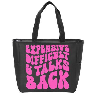 Expensive Difficult And Talks Back Retro Zip Tote Bag