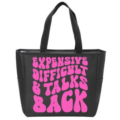 Expensive Difficult And Talks Back Retro Zip Tote Bag