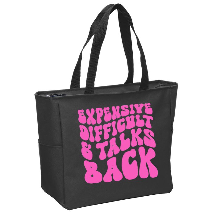 Expensive Difficult And Talks Back Retro Zip Tote Bag