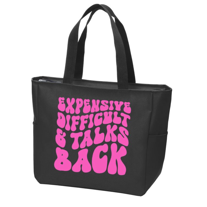 Expensive Difficult And Talks Back Retro Zip Tote Bag