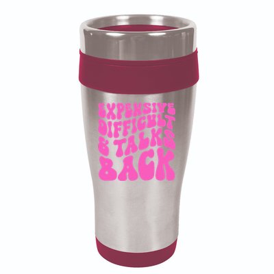 Expensive Difficult And Talks Back Retro 16oz Travel Tumbler