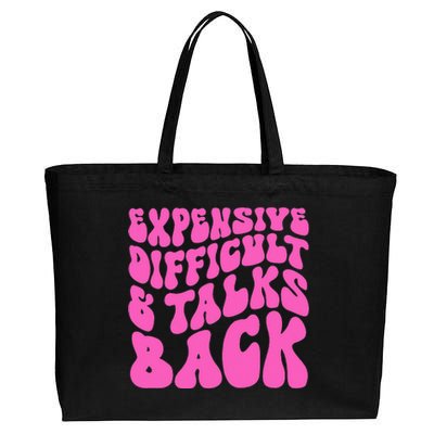 Expensive Difficult And Talks Back Retro Cotton Canvas Jumbo Tote