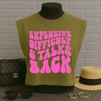Expensive Difficult And Talks Back Retro Garment-Dyed Women's Muscle Tee