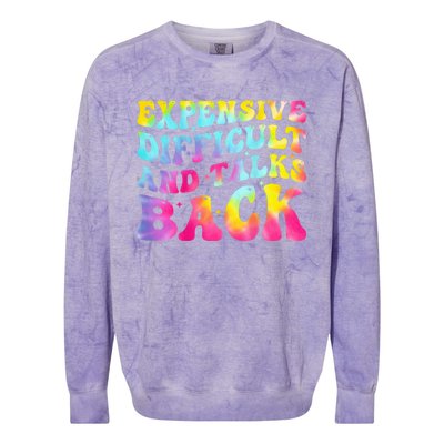 Expensive Difficult and Talks Back Groovy Mothers' Day Colorblast Crewneck Sweatshirt