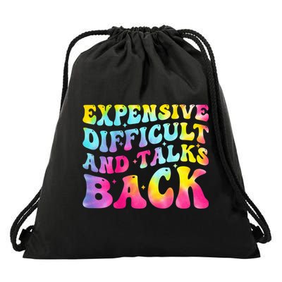 Expensive Difficult and Talks Back Groovy Mothers' Day Drawstring Bag