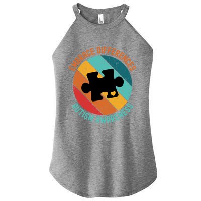 Embrace Differences Autism Awareness Vintage Puzzle Piece Meaningful Gift Women’s Perfect Tri Rocker Tank