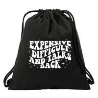 Expensive Difficult And Talks Groovy Drawstring Bag