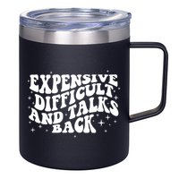 Expensive Difficult And Talks Groovy 12oz Stainless Steel Coffee Mug