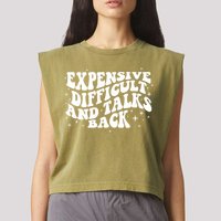 Expensive Difficult And Talks Groovy Garment-Dyed Women's Muscle Tee