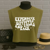 Expensive Difficult And Talks Groovy Garment-Dyed Women's Muscle Tee