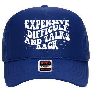 Expensive Difficult And Talks Groovy High Crown Mesh Back Trucker Hat