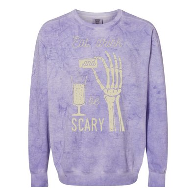 Eat Drink And Be Scary Halloween Party Design Colorblast Crewneck Sweatshirt