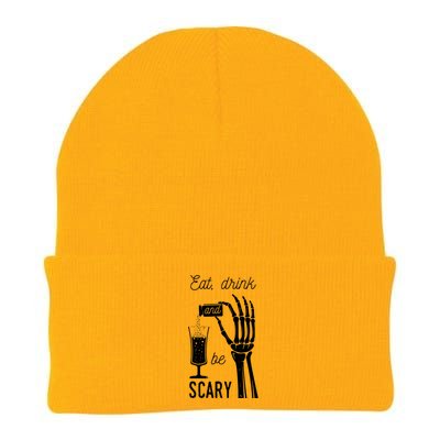 Eat Drink And Be Scary Halloween Party Design Knit Cap Winter Beanie