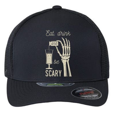 Eat Drink And Be Scary Halloween Party Design Flexfit Unipanel Trucker Cap