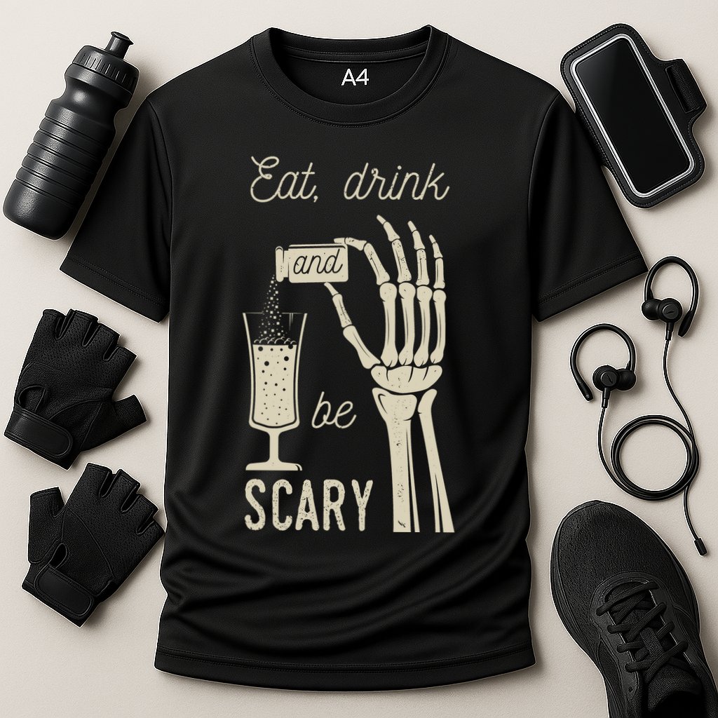 Eat Drink And Be Scary Halloween Party Design Performance Shirt
