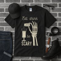 Eat Drink And Be Scary Halloween Party Design Tall T-Shirt