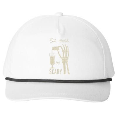 Eat Drink And Be Scary Halloween Party Design Snapback Five-Panel Rope Hat