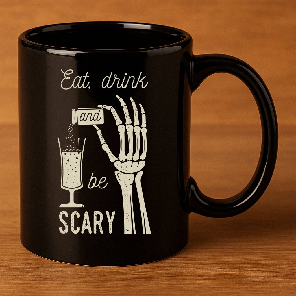 Eat Drink And Be Scary Halloween Party Design 11oz C Handle Ceramic Mug