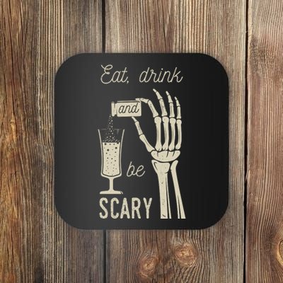 Eat Drink And Be Scary Halloween Party Design Coaster