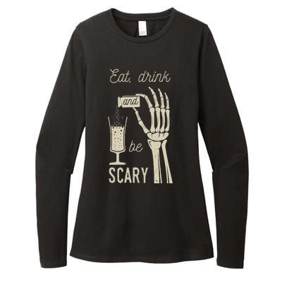 Eat Drink And Be Scary Halloween Party Design Womens CVC Long Sleeve Shirt