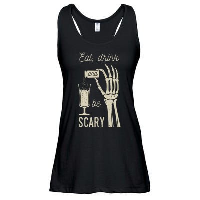 Eat Drink And Be Scary Halloween Party Design Ladies Essential Flowy Tank