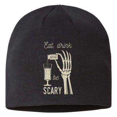 Eat Drink And Be Scary Halloween Party Design Sustainable Beanie