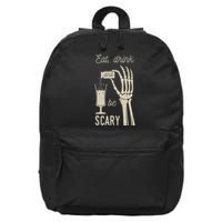 Eat Drink And Be Scary Halloween Party Design 16 in Basic Backpack
