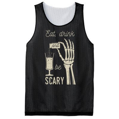 Eat Drink And Be Scary Halloween Party Design Mesh Reversible Basketball Jersey Tank