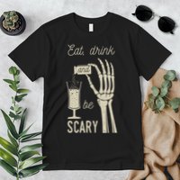 Eat Drink And Be Scary Halloween Party Design Premium T-Shirt
