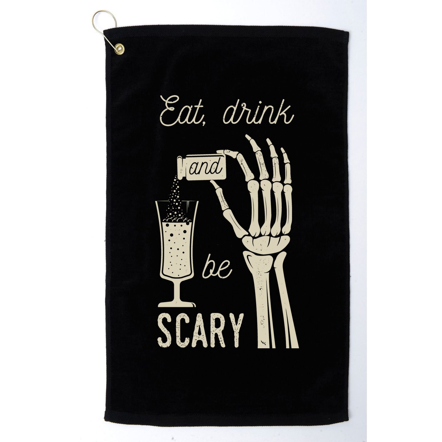 Eat Drink And Be Scary Halloween Party Design Golf Towel
