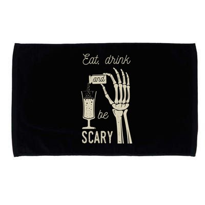 Eat Drink And Be Scary Halloween Party Design Microfiber Hand Towel