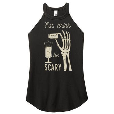 Eat Drink And Be Scary Halloween Party Design Women's Perfect Tri Rocker Tank