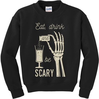 Eat Drink And Be Scary Halloween Party Design Kids Sweatshirt